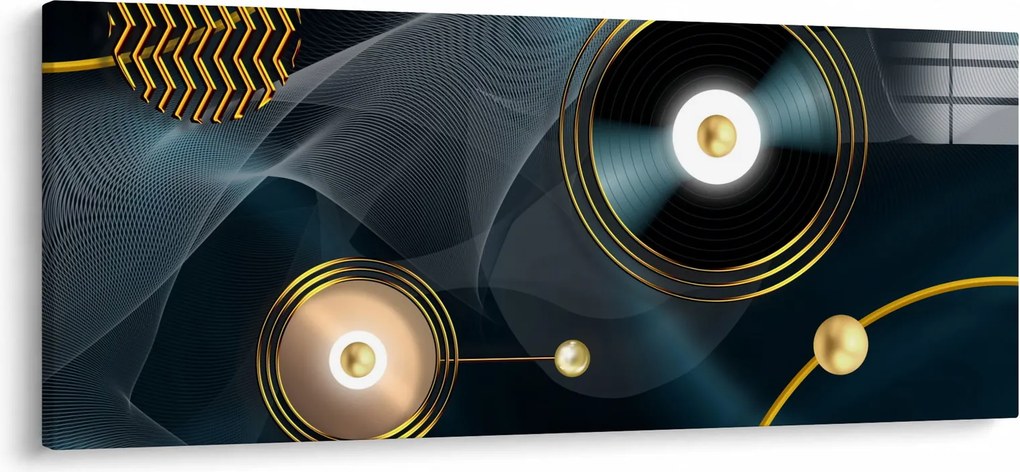 Kép - Arany körök (120x50 cm)