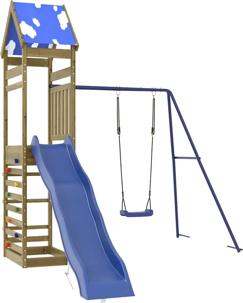 vidaXL impregnált fenyőfa kültéri játszószett