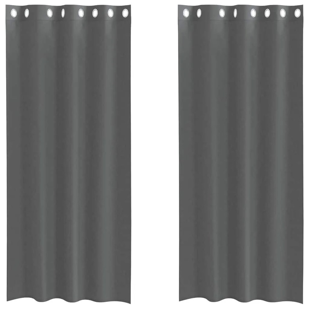 2 db sötétszürke fátyolfüggönyök rojtokkal 140x245 cm