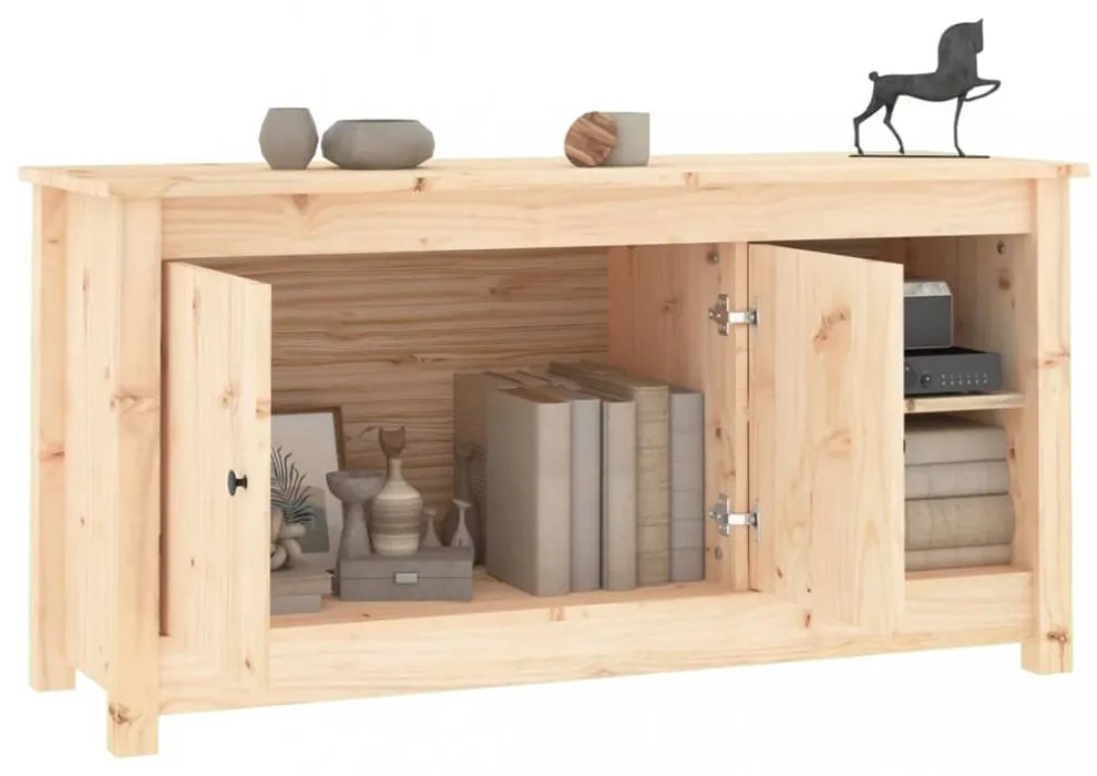 tömör fenyőfa TV-szekrény 103 x 36,5 x 52 cm