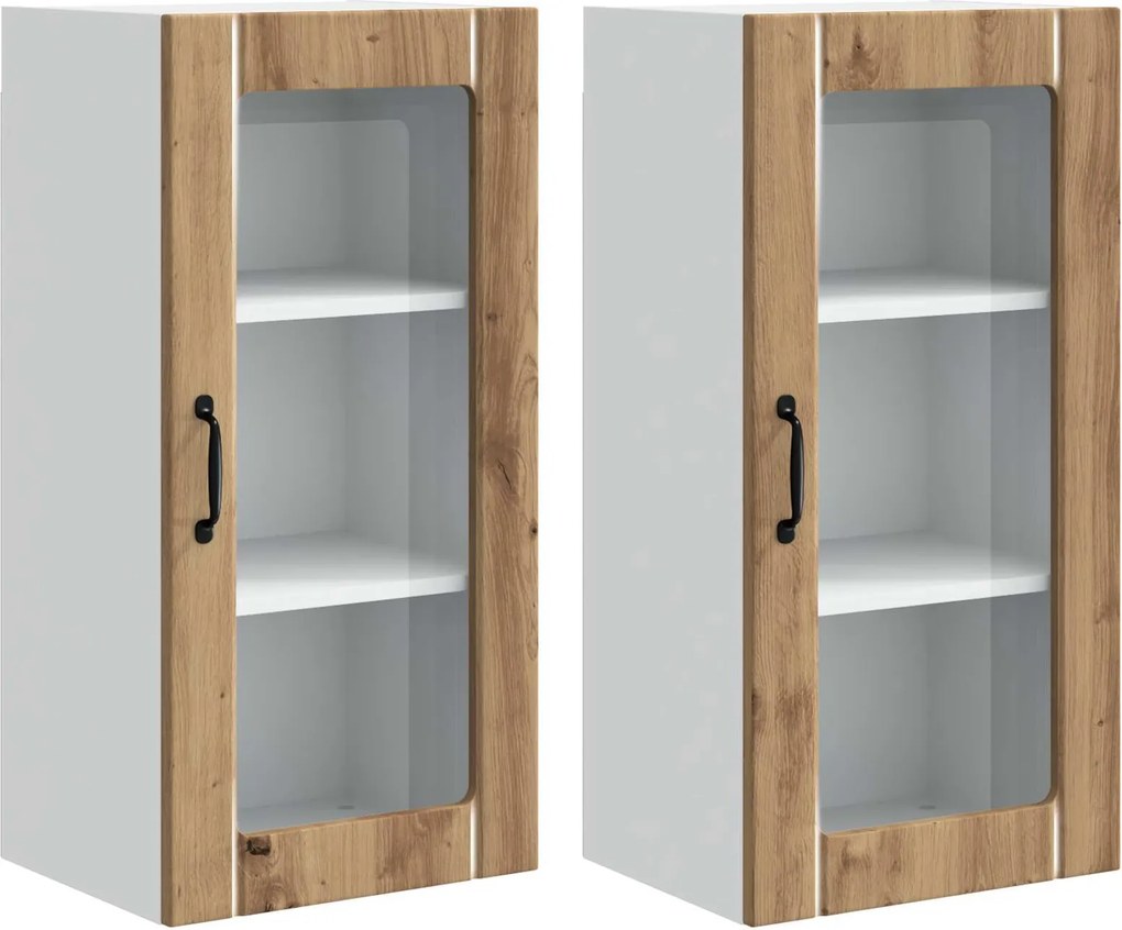 vidaXL Konyhaszekrény 2 pcs Artisan tölgy 40 x 31 x 80 cm Faanyag