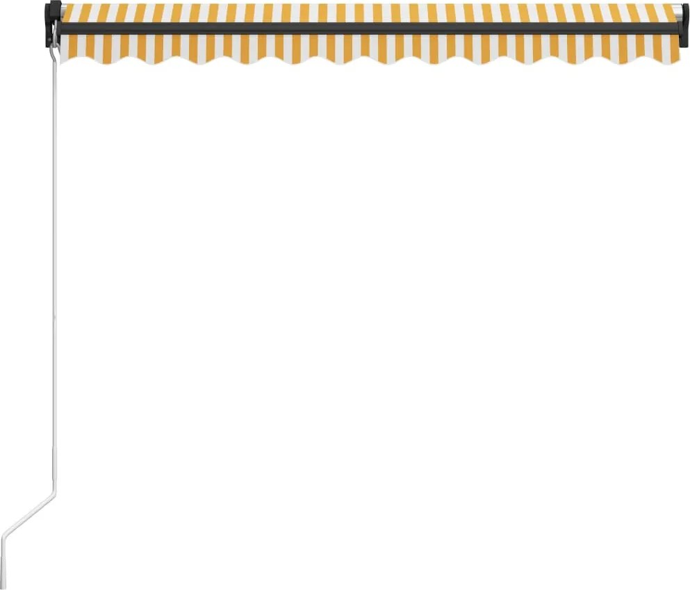 Sárga és fehér kézzel kihúzható napellenző 300 x 250 cm