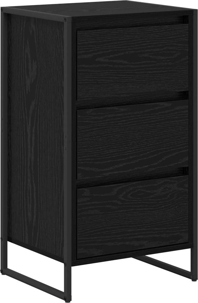 vidaXL Széf fiókkal Fekete tölgy 42 x 36 x 75.5 cm Faanyag