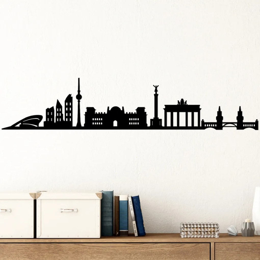 Berlin fém fali dekoráció, 119×24 cm