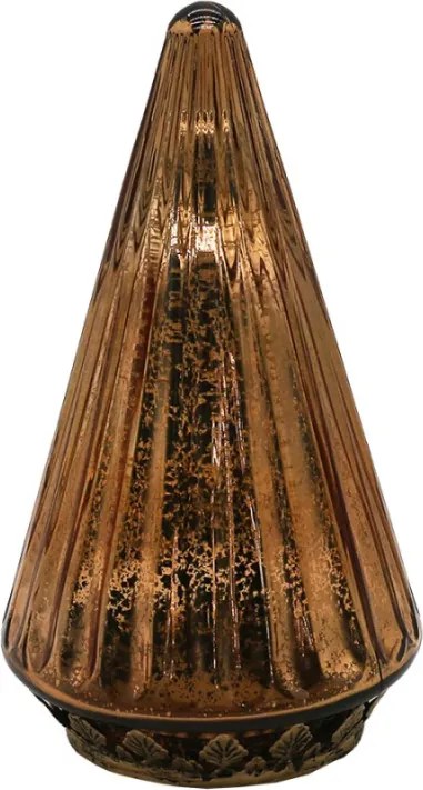 Réz üveg karácsonyi dekoráció Led világítással Karácsonyfa hullámos