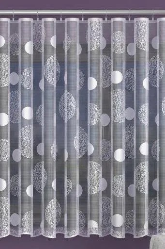 Mg Függöny Pöttyös 628/97 Fehér 440x250cm Kész Szalaggal K