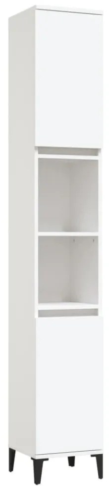 fehér szerelt fa fürdőszobaszekrény 30 x 30 x 190 cm