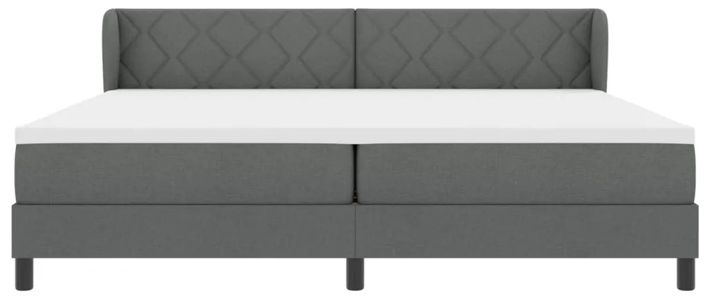Boxspring Ágy Matracokkal Sötétszürke 200x200 cm Szövet