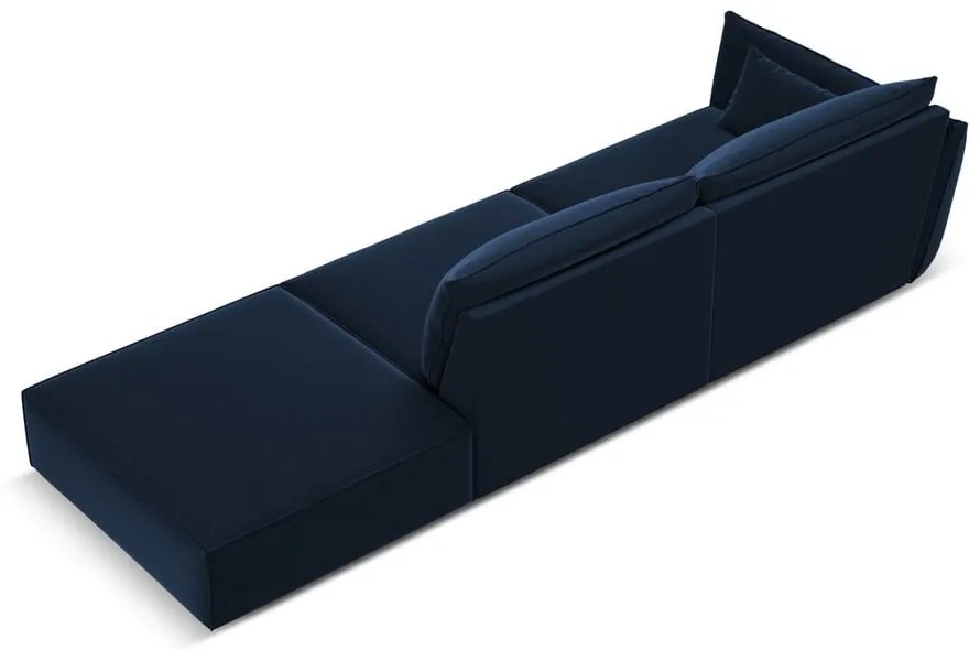 Sötétkék bársony kanapé, bal oldali 264 cm Vanda – Mazzini Sofas