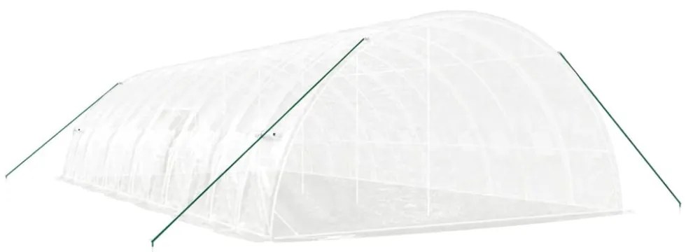 fehér acélvázas melegház 72 m² 12x6x2,85 m