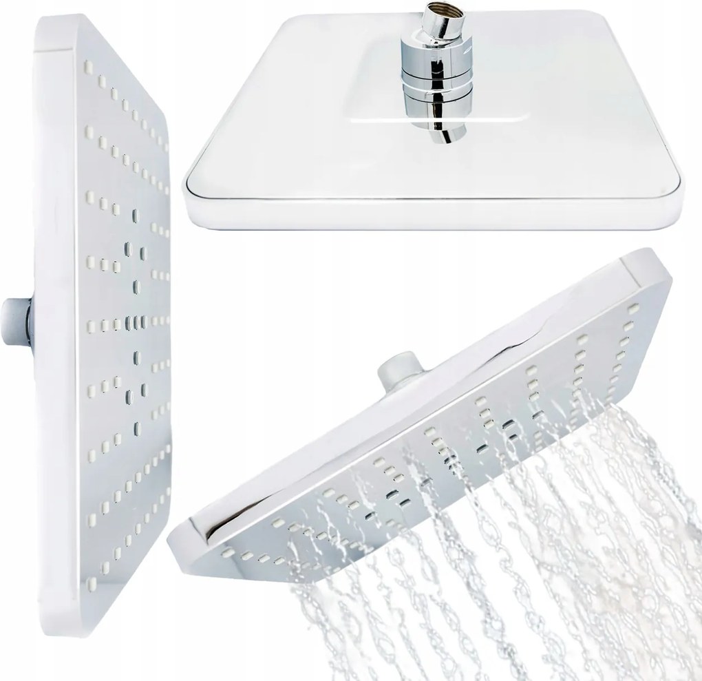 Zuhany Esőztető Szögletes Tükör Zuhany Ezüst Króm 22CM