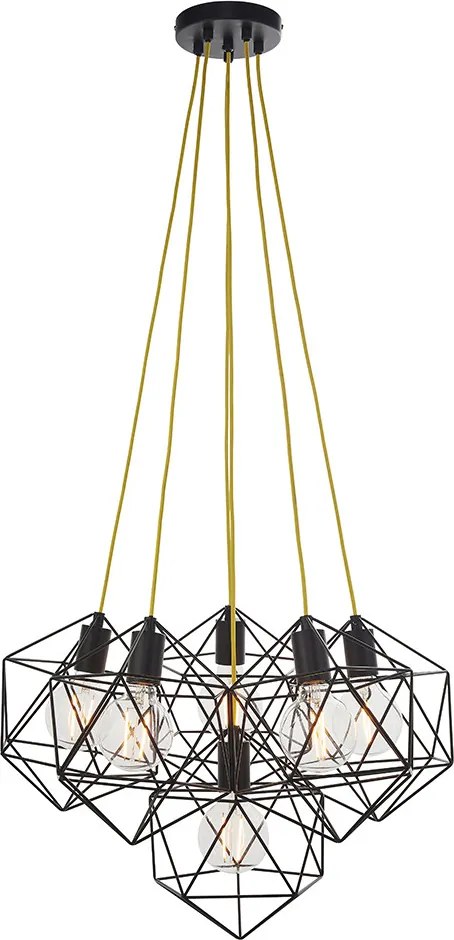 ENDON 81745 ICOSA Modern Led Függesztett Lámpa Fekete E27 IP20