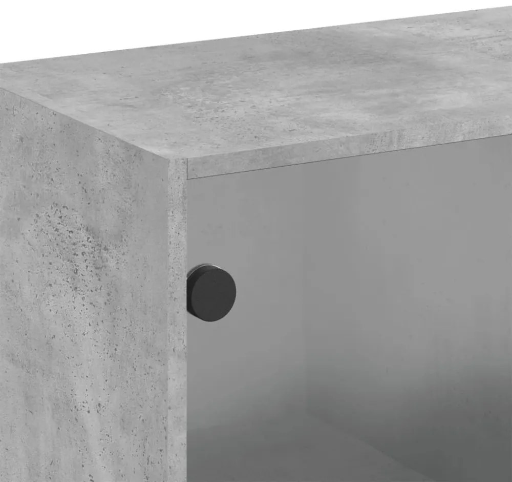 betonszürke faliszekrény üvegajtókkal 68 x 37 x 68,5 cm