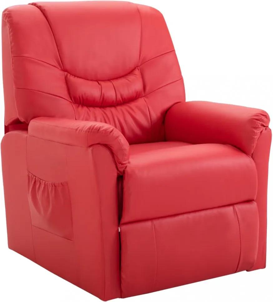Piros műbőr dönthető szék