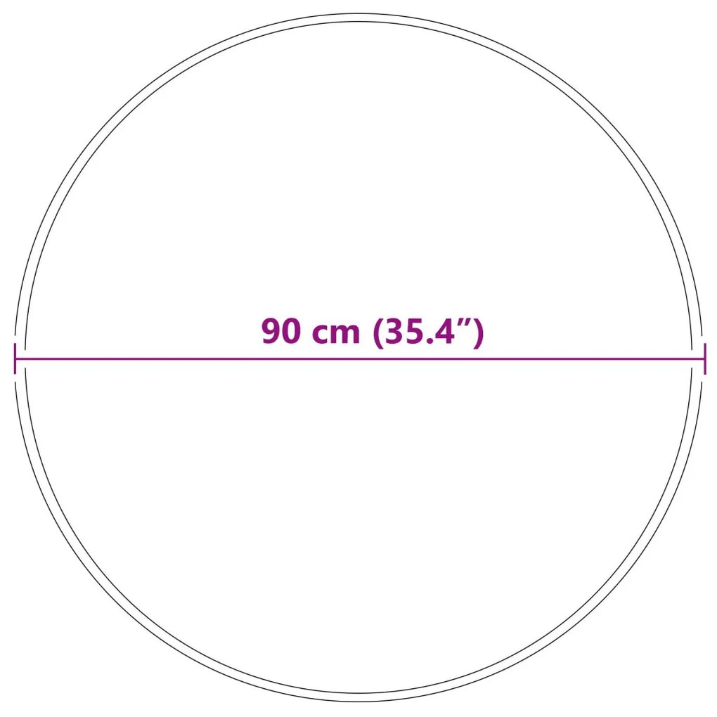 Bolyhos Szőnyeg Latex Háttal Sötétszürke ø90 cm