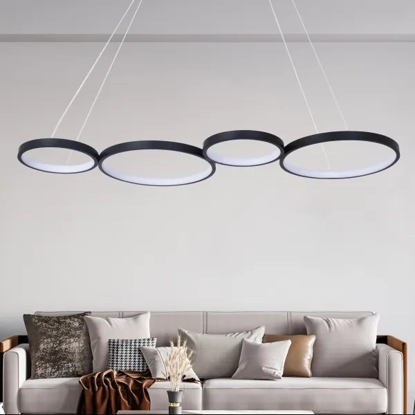 LED Csillár zsinóron FLAMENCO LED/42W/230V 4000K fekete