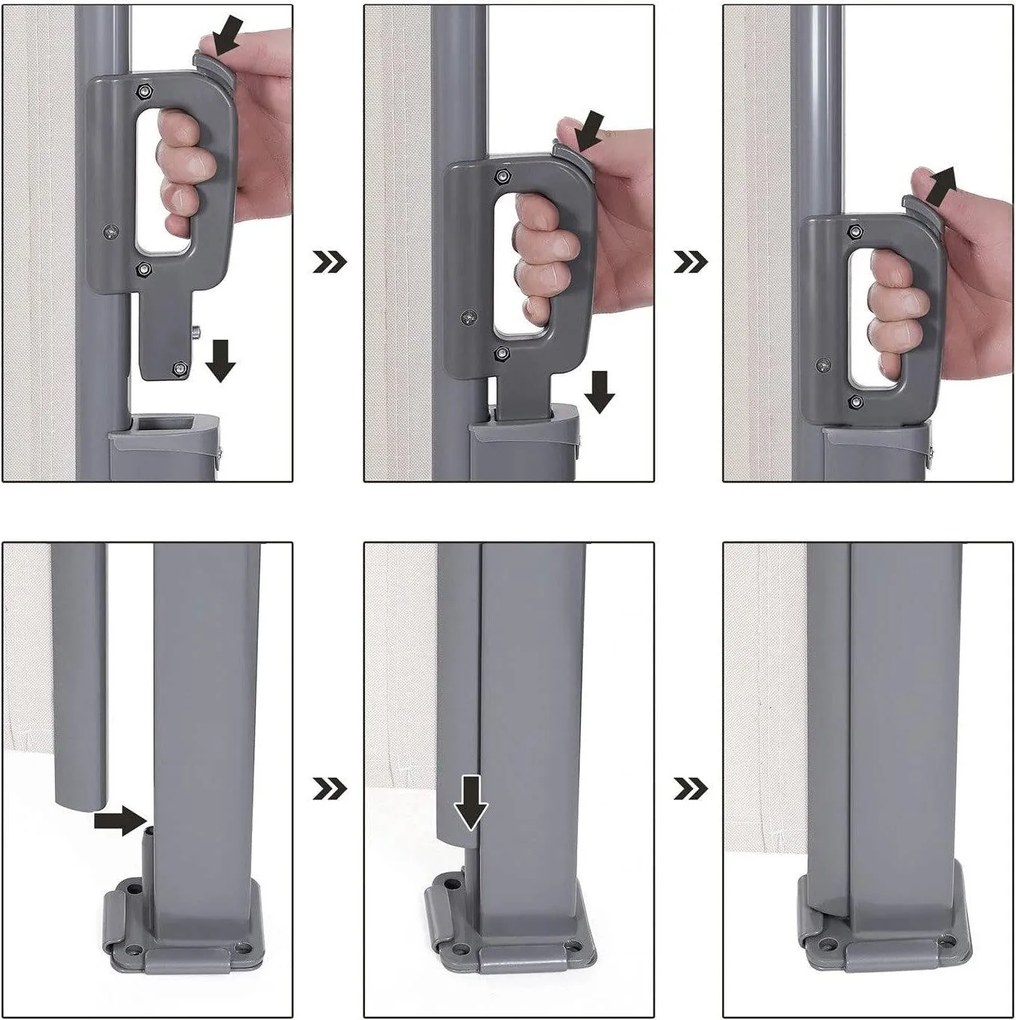 SONGMICS oldalsó rolós árnyékoló, kihúzható napellenző 200x350cm bézs