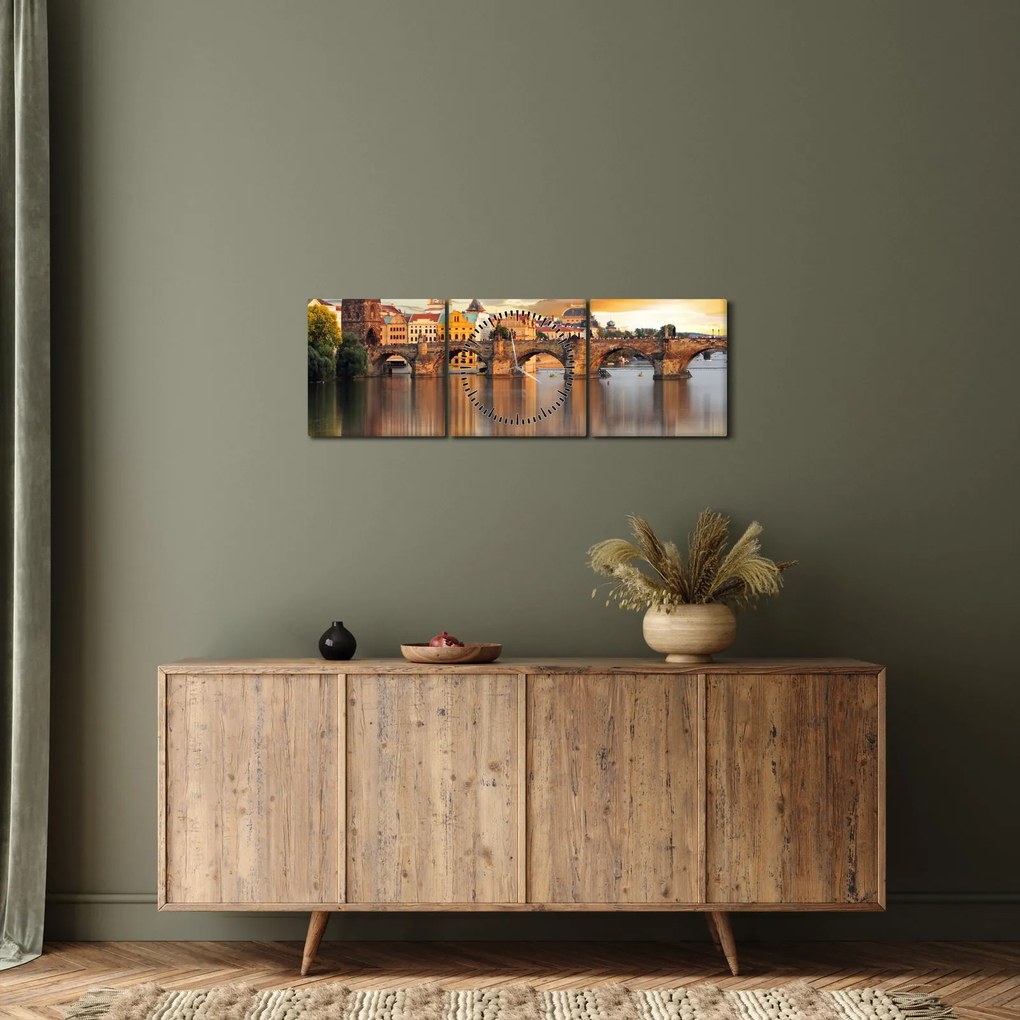 Kép - Prága (órával) (90x30 cm)