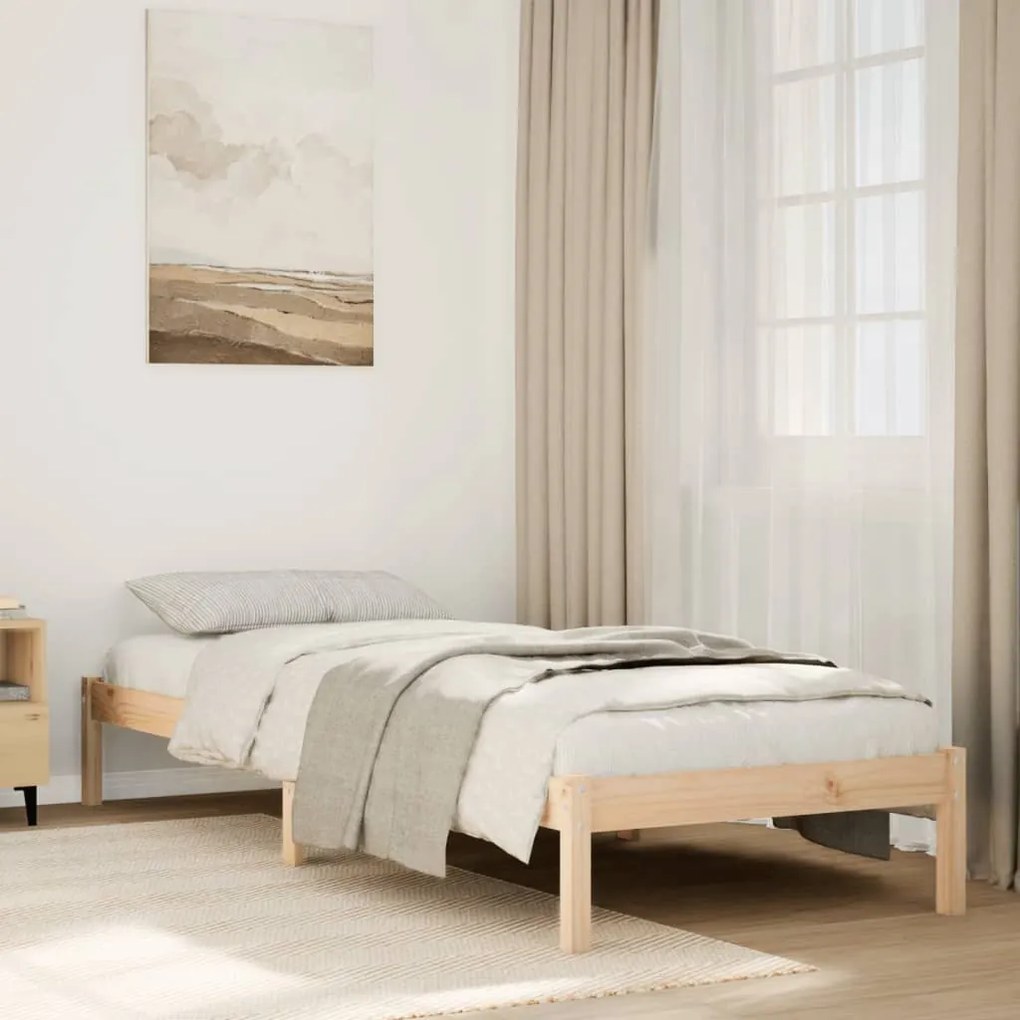 tömör fenyőfa extra hosszú ágykeret matrac nélkül 100 x 220 cm