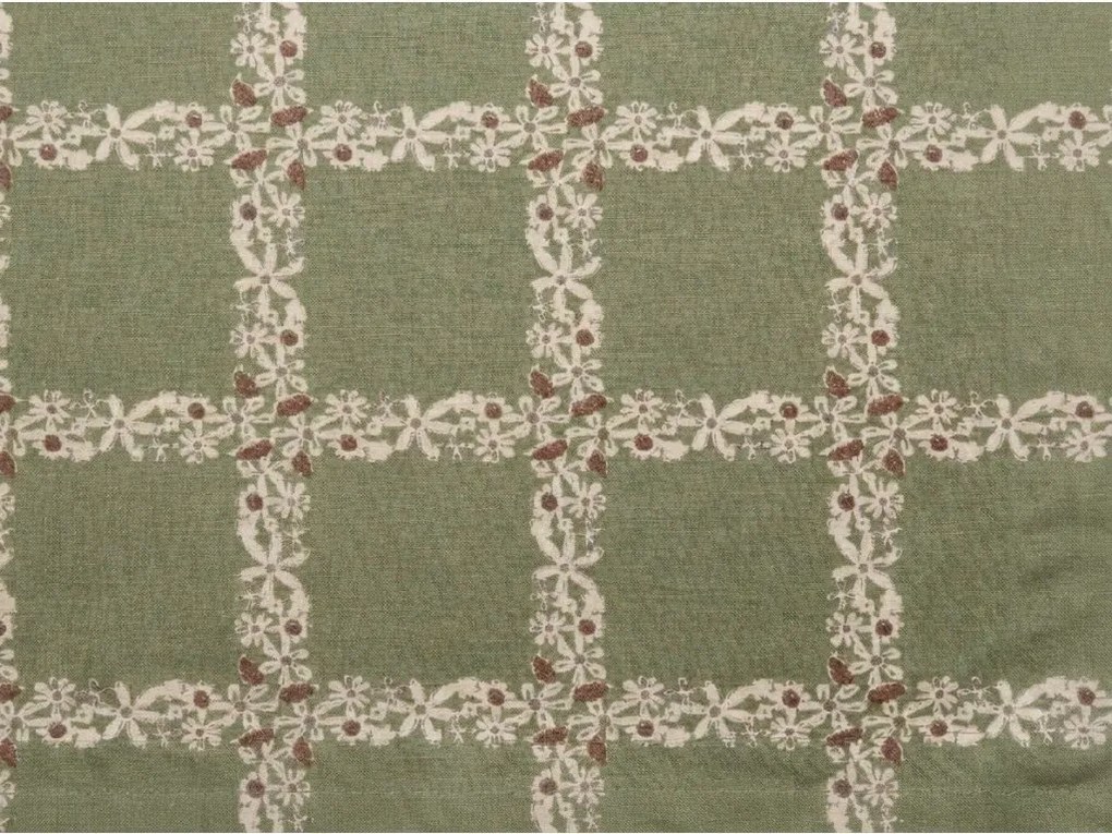 Renforcé pamut ágynemű BLOMORA zöld Ágyneműhuzat mérete: 2 db 70 x 90 cm | 200 x 220 cm