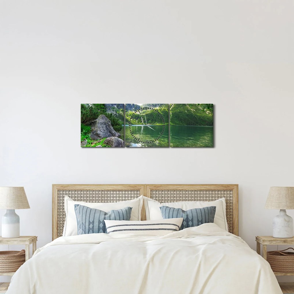Tó a Tátrában képe (órával) (90x30 cm)