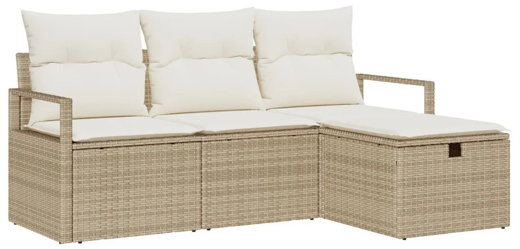 Kerti Kanapé Szett 4 pcs bézs és krémszínű 175 x 117 x 85 cm