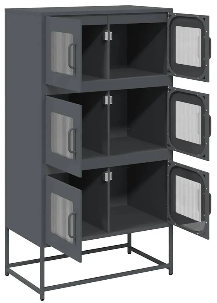 Highboard antracit 68x39x123 cm Acél