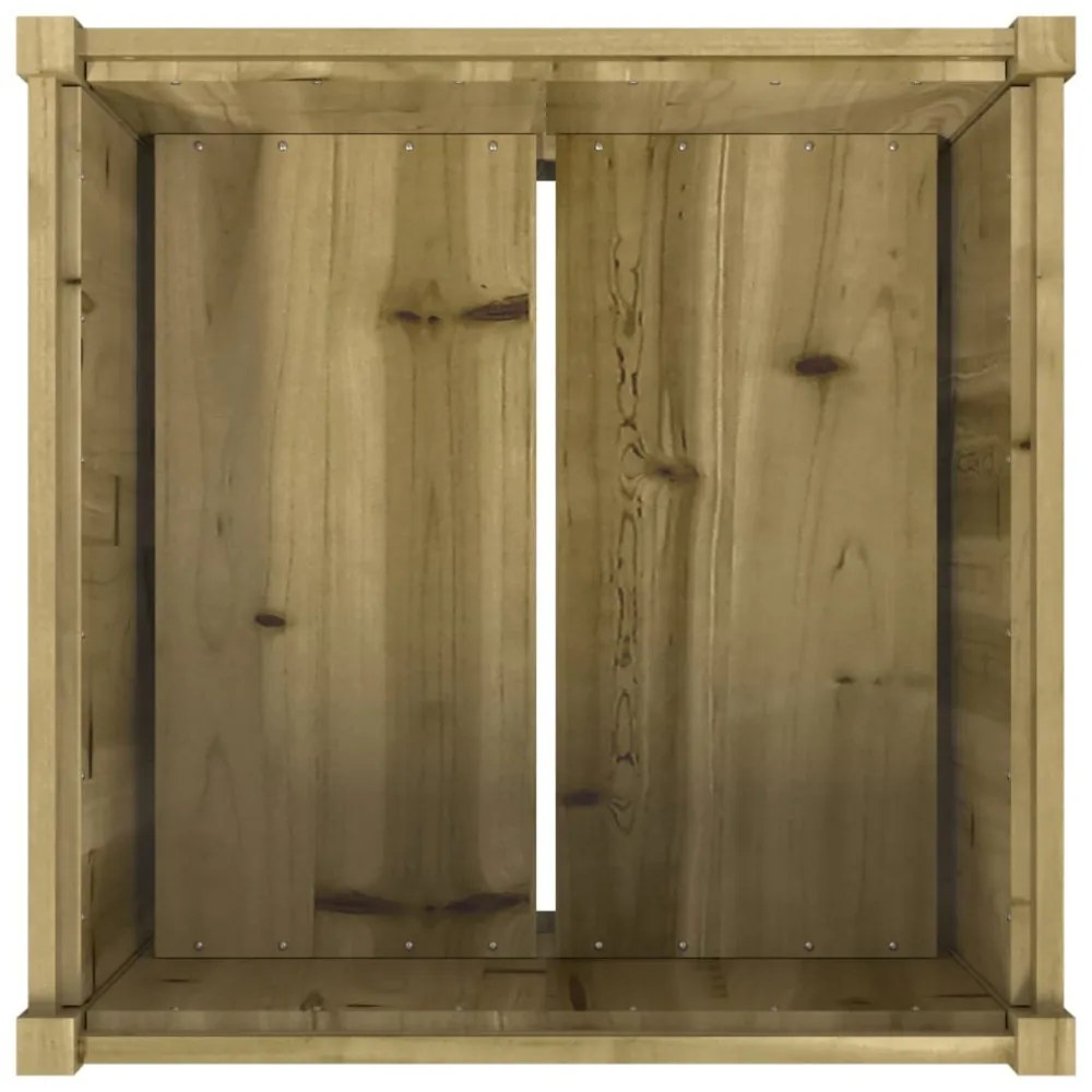 impregnált fenyőfa kerti virágláda 70 x 70 x 70 cm