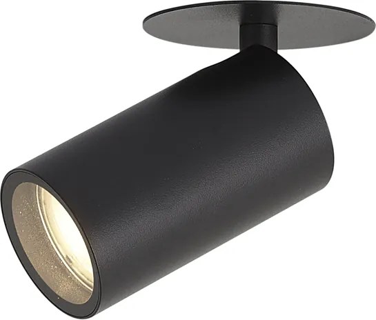 6 darabos modern süllyesztett spotlámpa szett fekete GU10 50mm IP44 - Chels