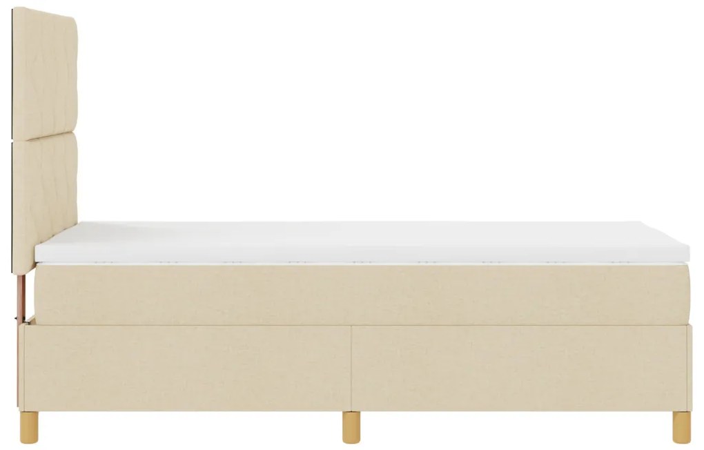 Box Spring Ágy Matrac Krém 90x200 cm Szövet