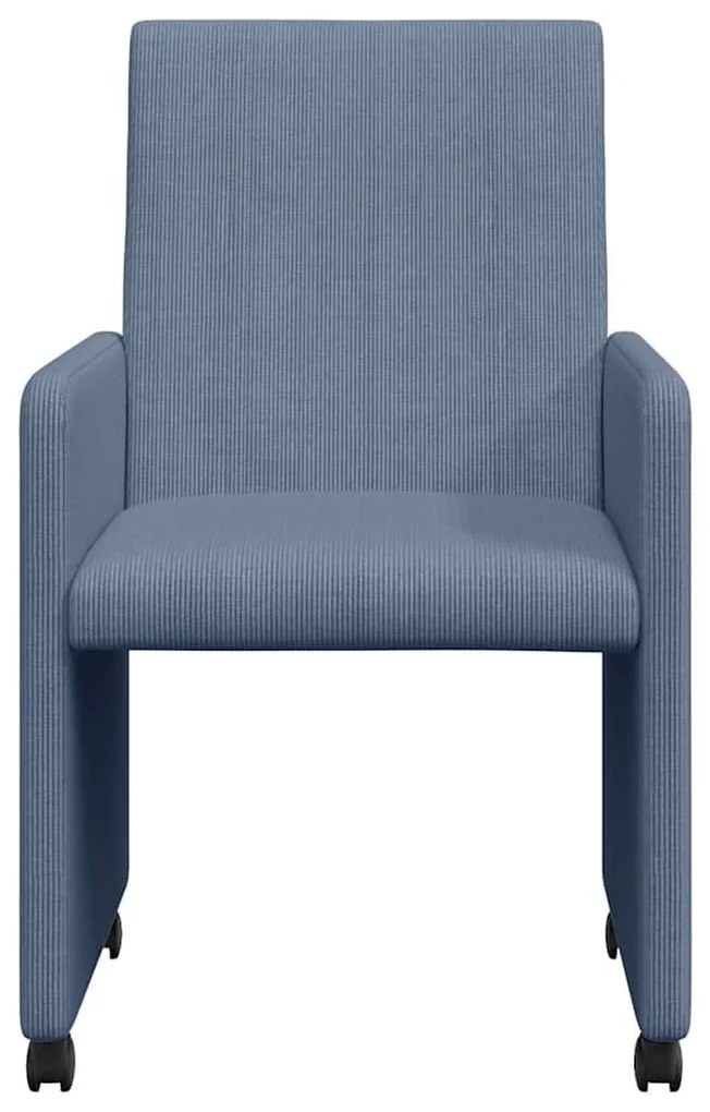 Kerekes Étkező Székek 2 pcs Kék 57 x 66 x 94 cm Bársony anyag