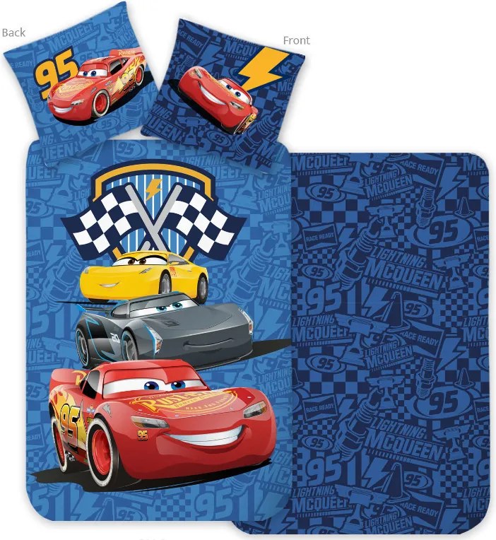 Disney Verdák Racing Crew gyerek, ovis ágyneműhuzat 100×135 cm, 40×60 cm