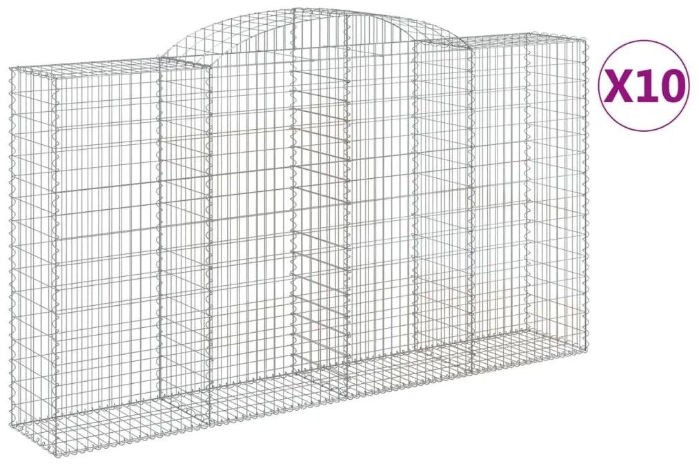 10 db íves horganyzott vas gabion kosár 300x50x160/180 cm