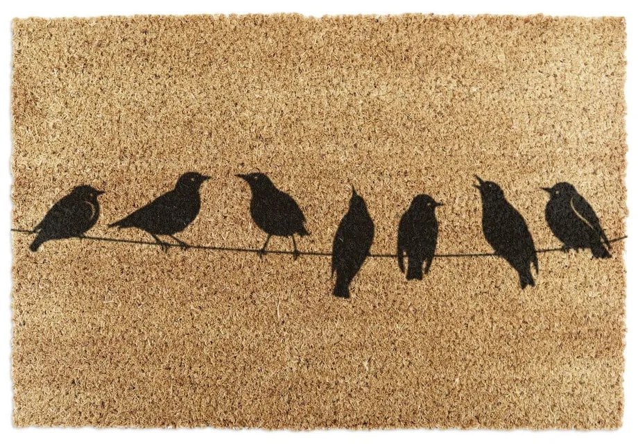 Kókuszrost lábtörlő 40x60 cm Birds On a Wire – Artsy Doormats