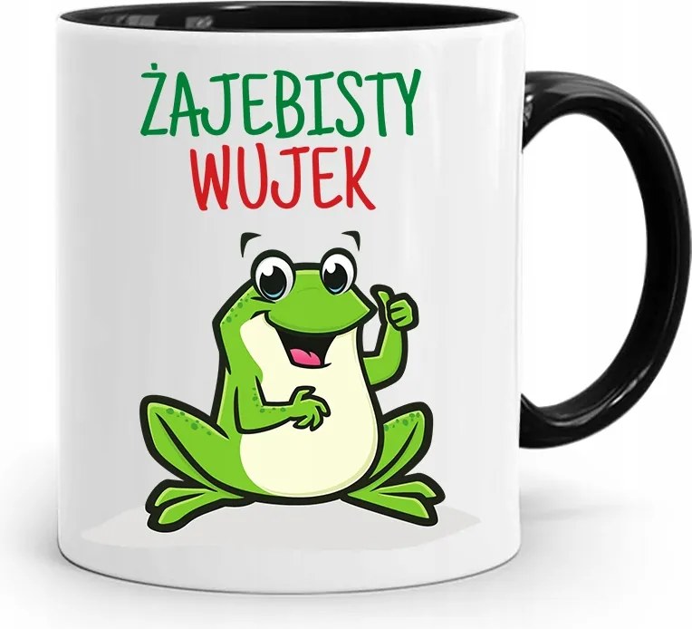 Bögre Fekete Ajándék Békás Bácsi Nyomtatott Fotóval