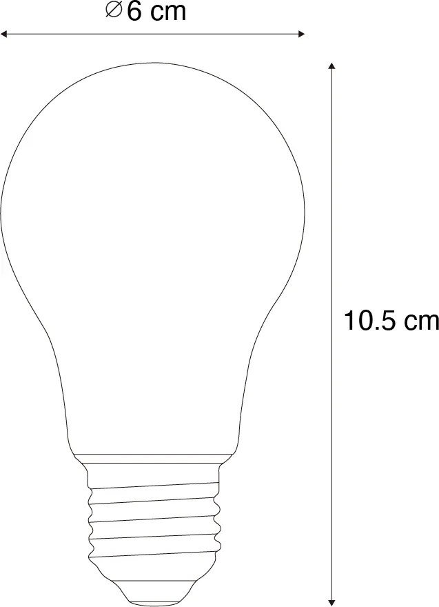 5 darabos E27 szabályozható LED izzó készlet A60 átlátszó 4W 470LM 2700K
