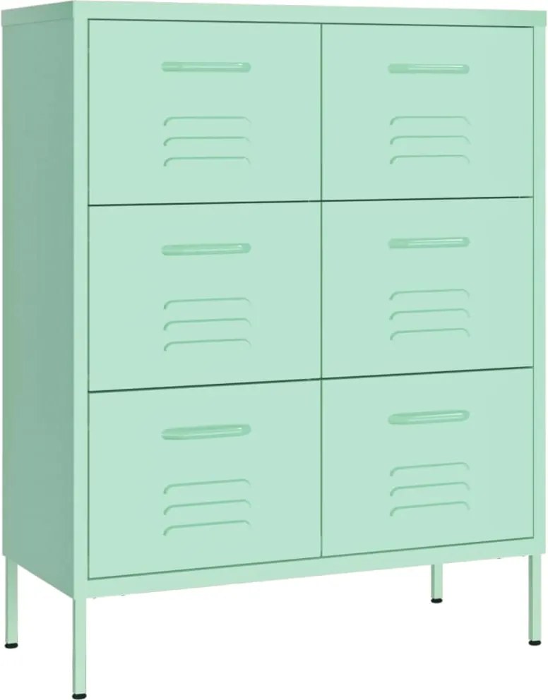 vidaXL mentazöld acél fiókos szekrény 80 x 35 x 101,5 cm