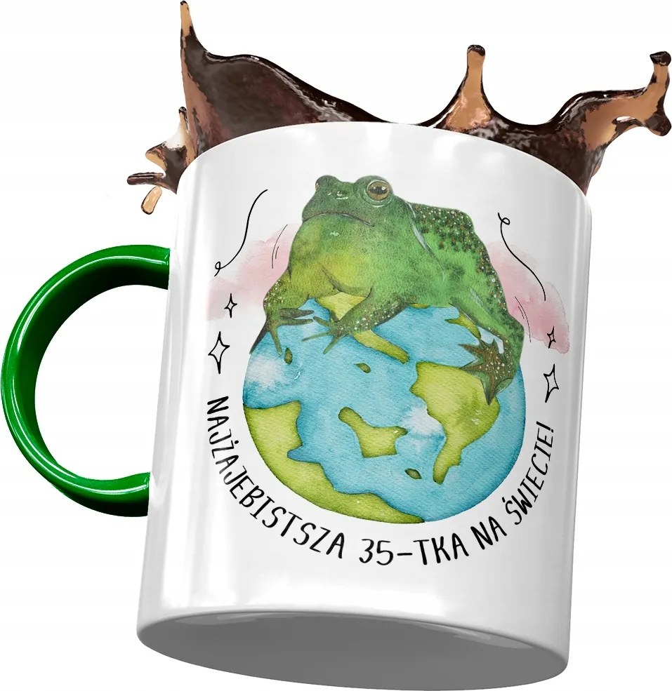 Zöld Bögre Születésnapra 35 35-es 35-ös Ajándék Nyomtatott Fotóval