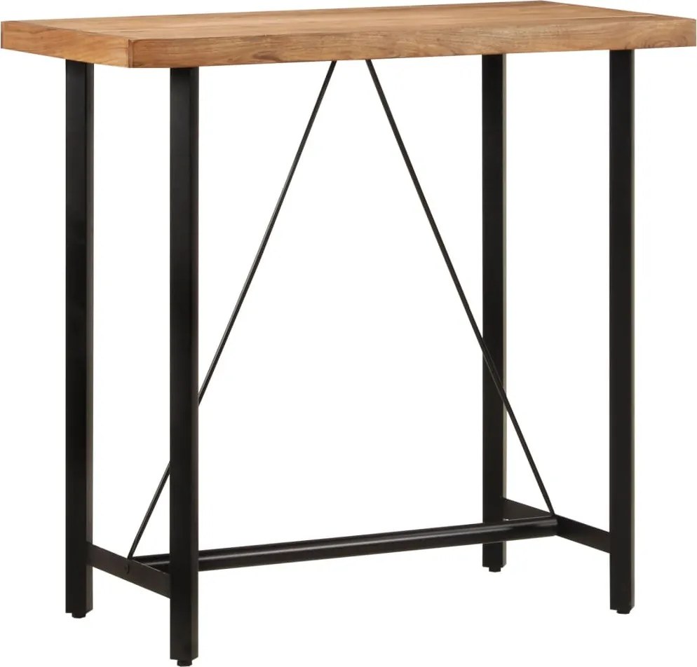 vidaXL tömör akácfa és vas bárasztal 110 x 55 x 107 cm