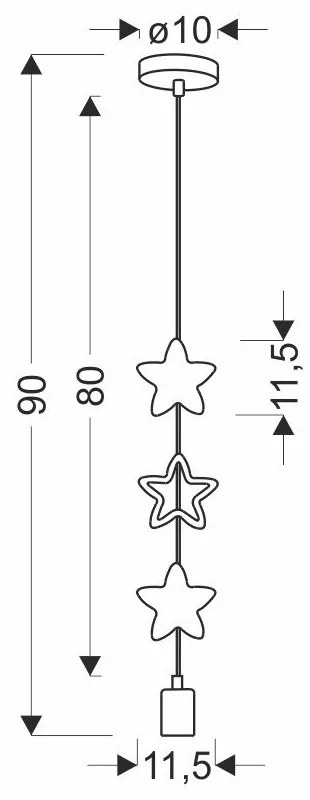 Sárga-fehér gyerek függőlámpa fém búrával Single – Candellux Lighting