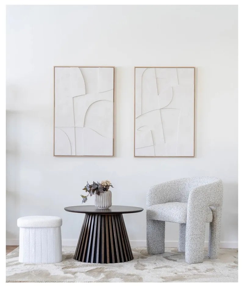 Fehér buklé puff Medford – House Nordic