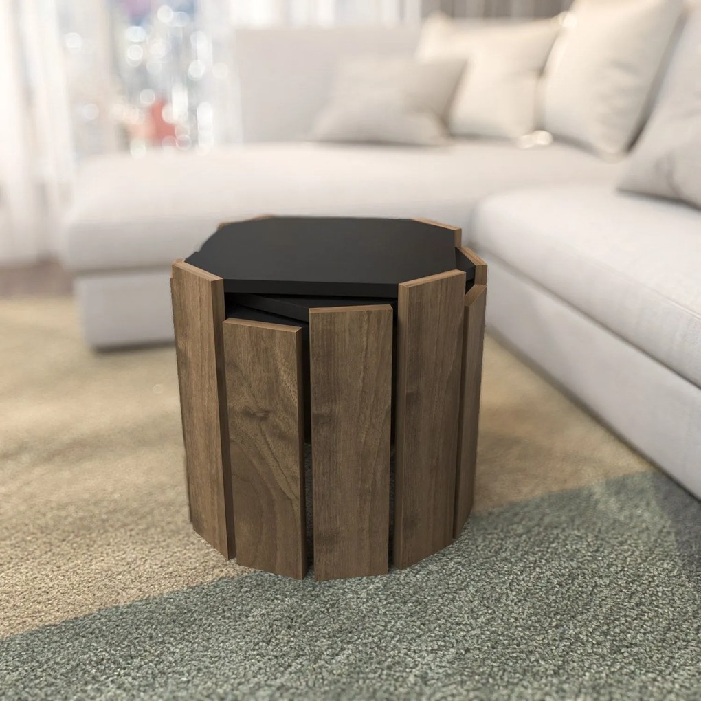 Dohányzóasztal Lori - Anthracite, Walnut