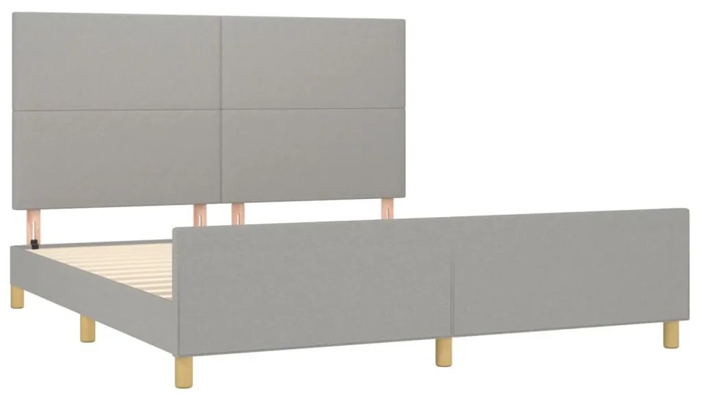 világosszürke szövet ágykeret matrac nélkül 180 x 200 cm