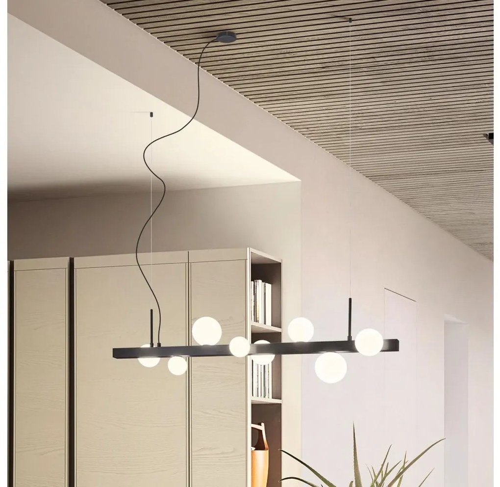 Redo 01-2377 - Csillár zsinóron GOJI 8xG9/28W/230V fekete