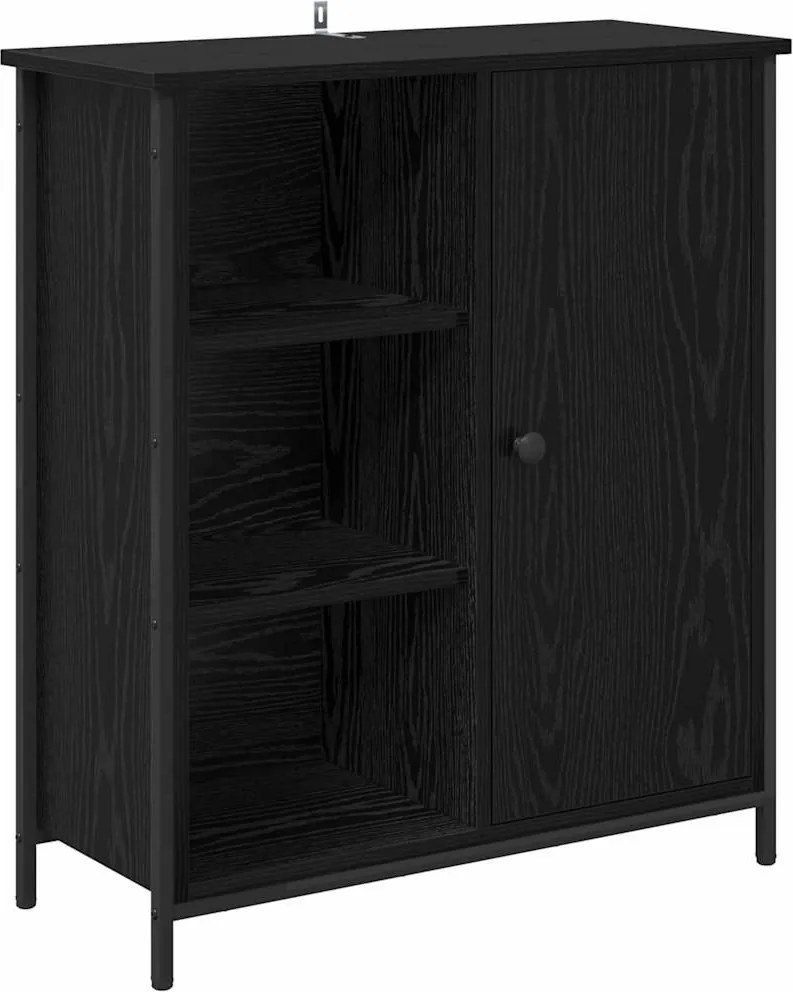 vidaXL Széf Fekete tölgy 70 x 30 x 80 cm Faanyag