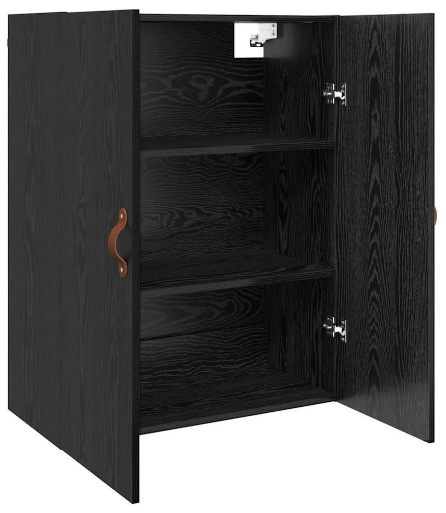 Fali szekrény Falra szerelhető Fekete 69.5 x 34 x 90 cm Faanyag