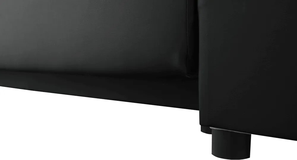 Sarokülőgarnitúra, fekete/fekete melír, TRAMP