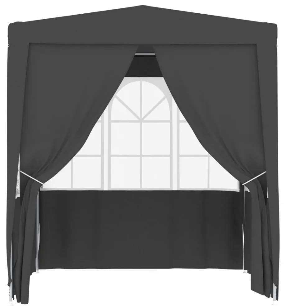 antracitszürke rendezvénysátor oldalfalakkal 2 x 2 m 90 g/m²