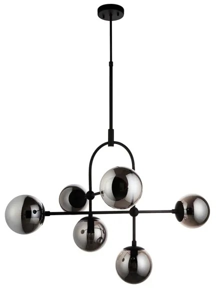 Endon 106661 - ONTARIO rúdon szerelt csillár 6xE14/7W/230V fekete/füstszínű