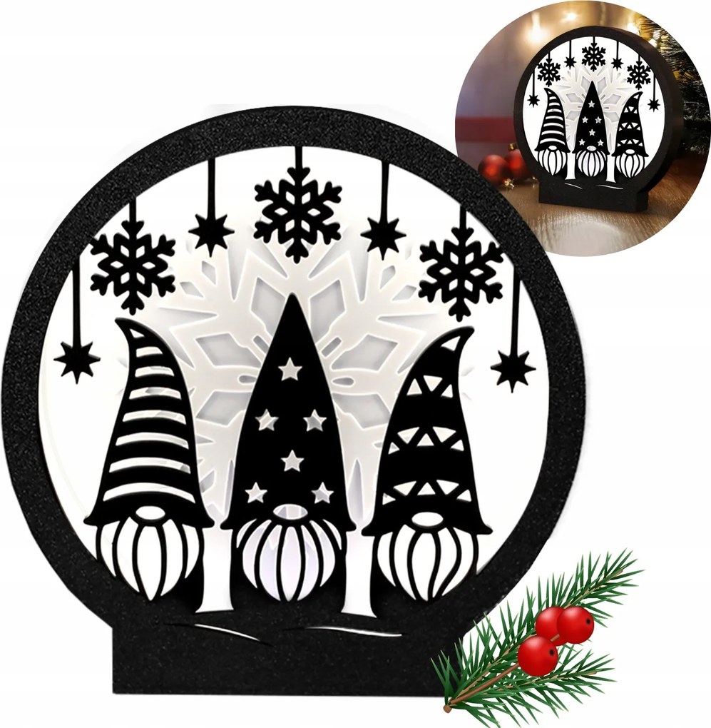 Karácsonyi Led lámpa Manók Éjszakai lámpa Karácsonyi dekoráció